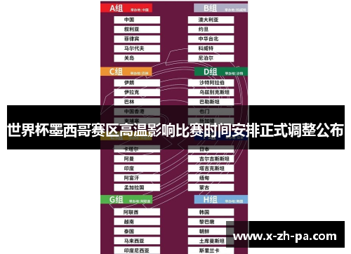 世界杯墨西哥赛区高温影响比赛时间安排正式调整公布